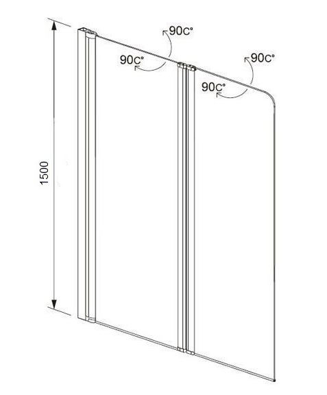 Шторка для ванны Aquatek Дельта 100 AQ DEL SBA 10015CH