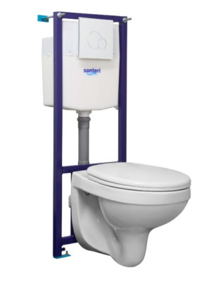Комплект инсталляции с унитазом Santeri Альфа 1.3815.9.S00.00B.2 белая кнопка