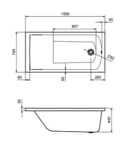 Ванна акриловая Santek Фиджи 150*75 1WH501598