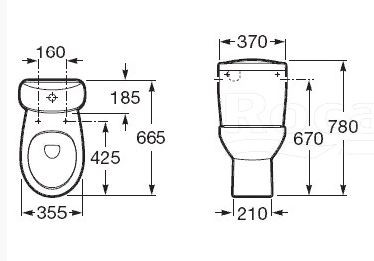 Чаша унитаза Roca Victoria 34239A000 без сиденья