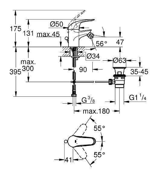 Смеситель Grohe Euroeco 23263000 для биде