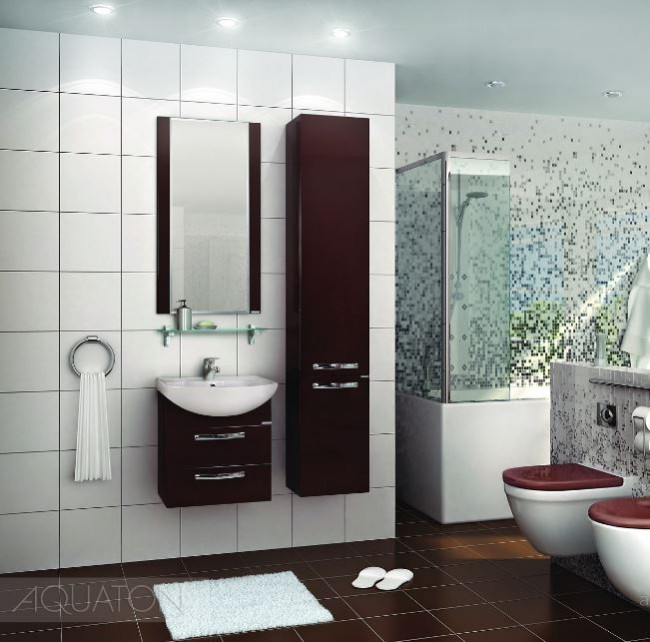 Шкаф-колонна Акватон Ария М 1A124403AA430 подвесная темно-коричневая