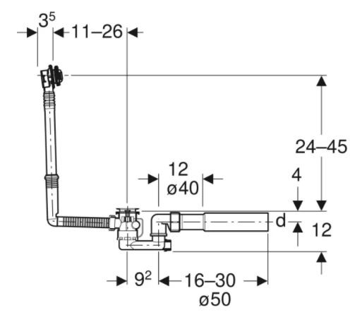 Слив-перелив Geberit 150.518.21.1 полуавтомат