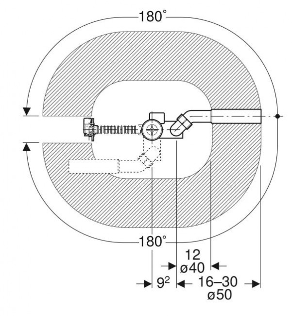 Слив-перелив Geberit 150.518.21.1 полуавтомат