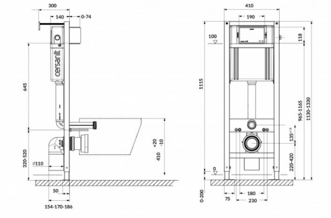 Комплект Cersanit Carina XL CO DPL EO Slim + Aqua Smart M40 + кнопка Movi хром глянец А63486