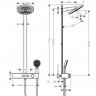 Душевая система Hansgrohe Pulsify S Showerpipe 260 2jet EcoSmart с ShowerTablet Select 400 24241700 с термостатом белый матовый