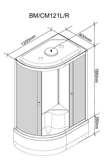 Душевая кабина Parly CM121R 120*80 правая