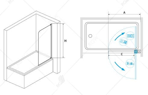 Шторка для ванны RGW SC-01 80 03110108-11 прозрачное