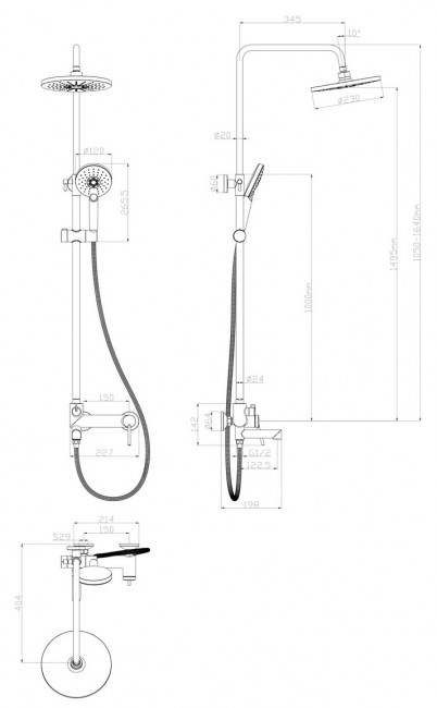 Душевая система Lemark Minima LM3862C