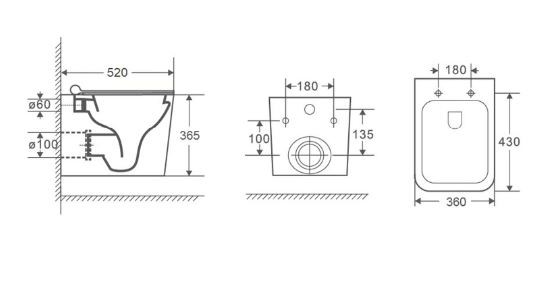 Унитаз подвесной Azario Boca AZ-2002 безободковый с микролифтом