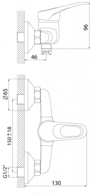 Смеситель Rossinka B35-41 для душа