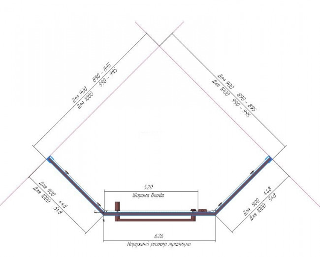 Душевой уголок RGW HO-081B 100*100 350608100-24 матовое-сатинат