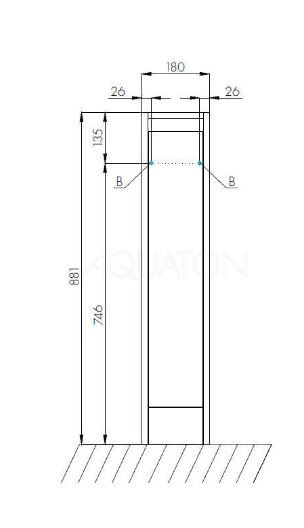 Комплект тумба Акватон Лондри 20 с раковиной Рейн 80 1A2361K0LH010