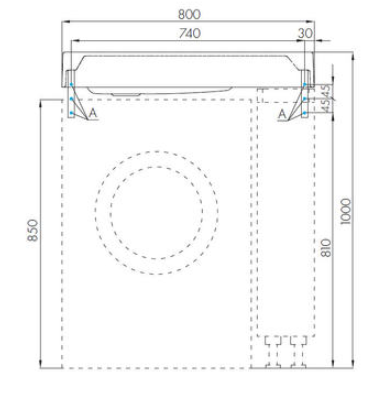Комплект тумба Акватон Лондри 20 с раковиной Рейн 80 1A2361K0LH010