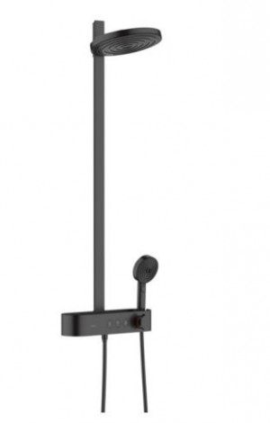 Душевая система Hansgrohe Pulsify S Showerpipe 260 2jet EcoSmart с ShowerTablet Select 400 24241670 с термостатом черный матовый