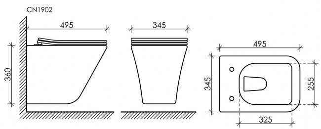 Унитаз подвесной Ceramica Nova Mono Rimless CN1902 безободковый с микролифтом