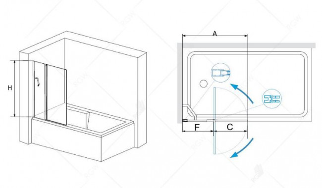 Шторка для ванны RGW SC-11B 100 03111110-14 прозрачное