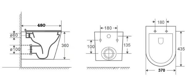 Унитаз подвесной Azario Vento AZ-2001 безободковый с микролифтом
