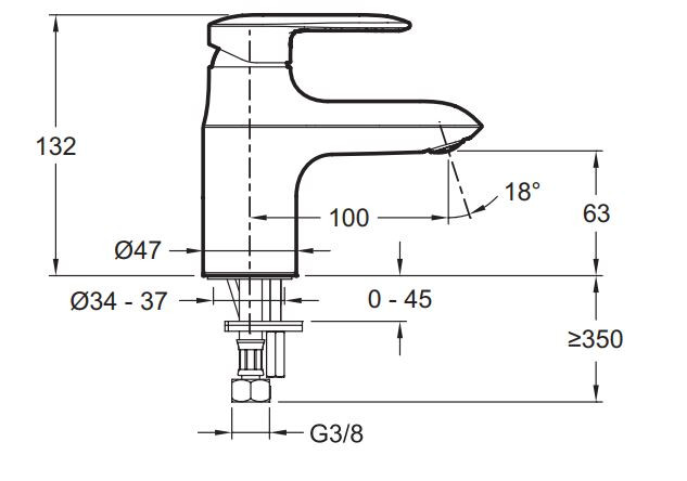 Смеситель Jacob Delafon Kumin E99984-CP для раковины