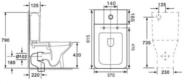 Унитаз-компакт Orans WM-9904 безободковый с сиденьем микролифт