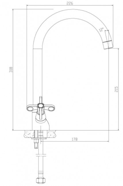 Смеситель Rossinka RS42-72 для кухни