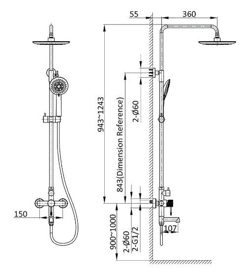 Душевая система Vincea Desire VSFS-1D1CH хром