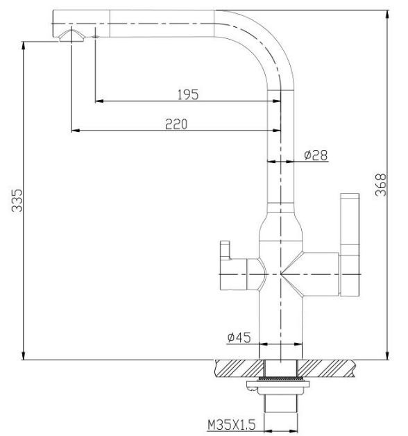 Смеситель BelBagno BB-LAM57-IN для кухни с краном для питьевой воды