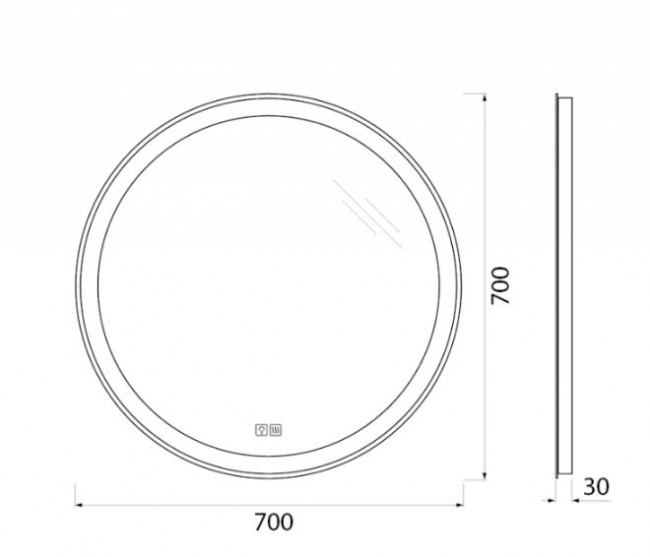 Зеркало BelBagno SPC-RNG-700-LED-TCH-WARM сенсор