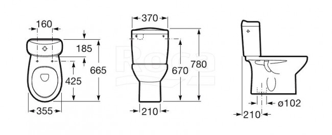 Унитаз Roca Victoria 342394000 напольный с бачком 34139Z000 без сиденья