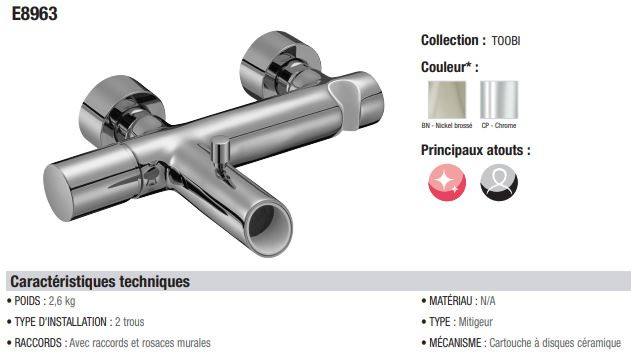 Смеситель Jacob Delafon Toobi E8963-CP для ванны