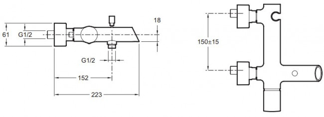 Смеситель Jacob Delafon Toobi E8963-CP для ванны