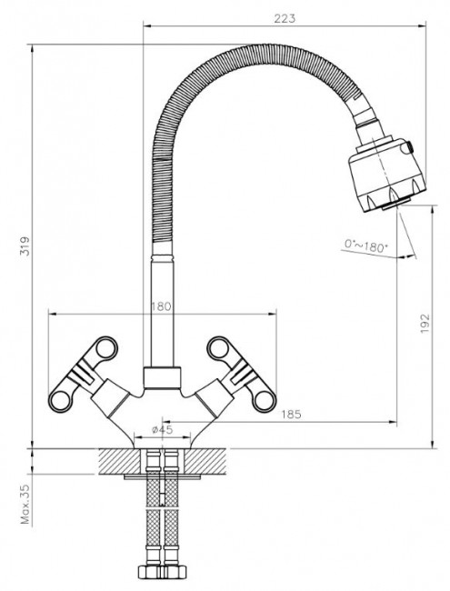 Смеситель Rossinka RS42-75 для кухни