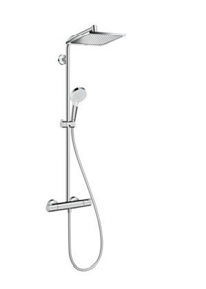 Душевая система Hansgrohe Crometta E Showerpipe 240 1jet EcoSmart 27281000 с термостатом