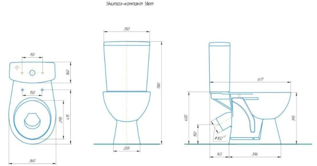 Унитаз-компакт Rosa Уют белый Вн УнкБ01