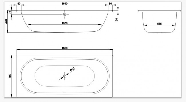 Ванна стальная Bette BetteStarlet 180*80 1630-000 PLUS GlasurPlus
