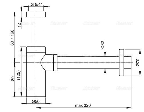 Сифон для раковины AlcaPlast A400