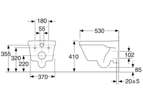 Унитаз подвесной Gustavsberg Hygienic Flush 5G84R001 без сиденья