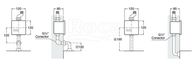 Клавиша смыва Roca Sentronic-S 5A8102C00 для писсуара электронная хром глянец