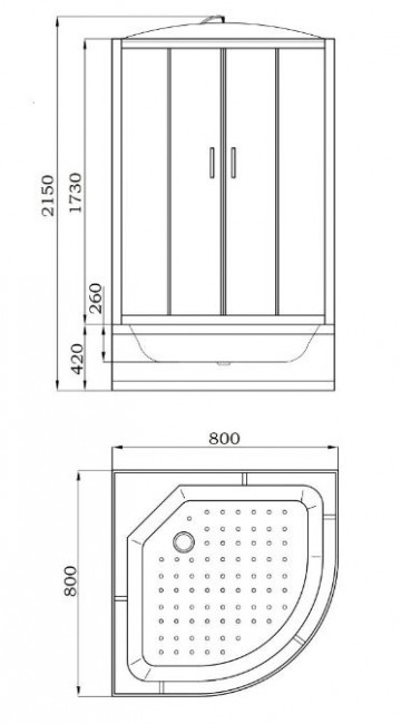 Душевая кабина Parly EB821 80*80
