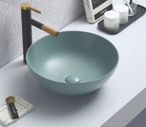 Раковина CeramaLux 104MLG-6 41,5*41,5 накладная зеленый матовый