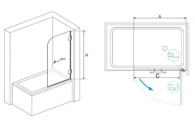 Шторка для ванны RGW SC-10 80 02111008-18 прозрачное