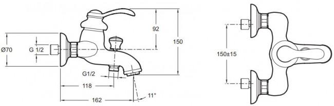 Смеситель Jacob Delafon Fairfax E71090-CP для ванны