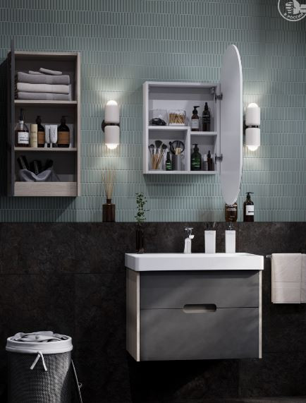 Тумба под раковину Акватон Оливия 70 1A254301OLUG0 грей, дуб ойстер