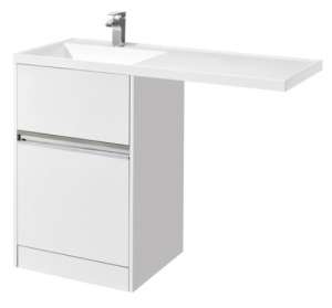 Комплект тумба Акватон Лондри 60 с раковиной Лондри 120 левая 1A2359K1LH010