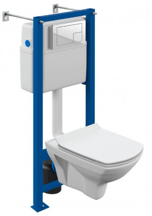 Комплект Cersanit Carina XL CO DPL EO Slim + Vector + кнопка Corner белая A64119