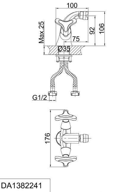 Смеситель D&K Hessen.Goethe DA1382241 для биде