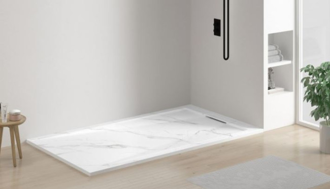 Поддон из искусственного камня Esbano ESP-LM128CB 120*80 белый мрамор