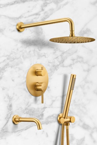 Душевая система Milacio Ultra MCU.150.GD встраиваемая брашированное золото