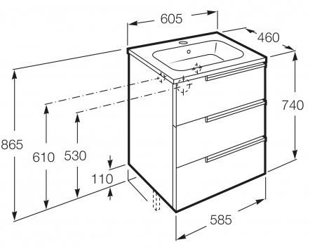 Тумба Roca Victoria Nord Ice Edition 60 ZRU9302834 белый глянец без раковины