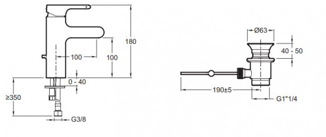 Смеситель Jacob Delafon Singulier E10860-CP для раковины